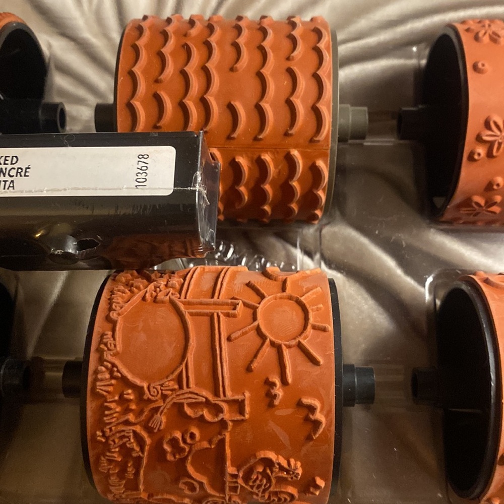 🎀 Set 6 NEW Stampin' Up! Stampin Around Rubber Roller Wheel Stamp 2” -1 free Ink - Picture 3 of 10
